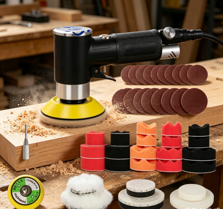 Air Sander Mini Pneumatic Grin - Polish Pad Set Buffer recensie en prijs