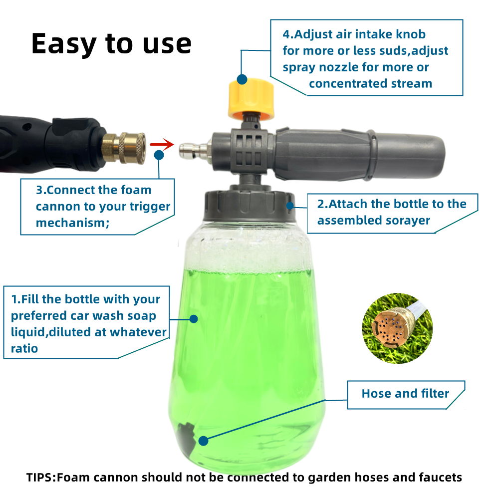 1 PC Black and Yellow Thick ha - Foam Cannon Car Wash recensie en prijs